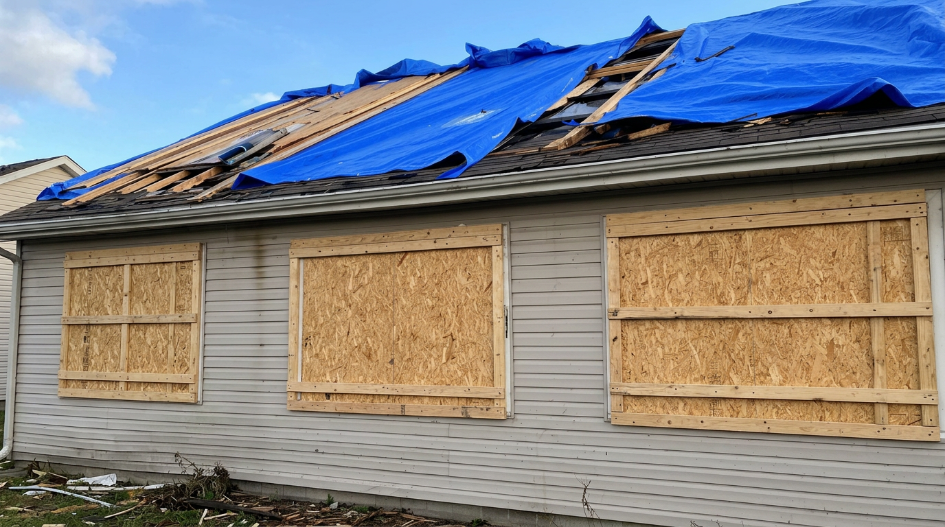 Roof Tarping & Board-Up